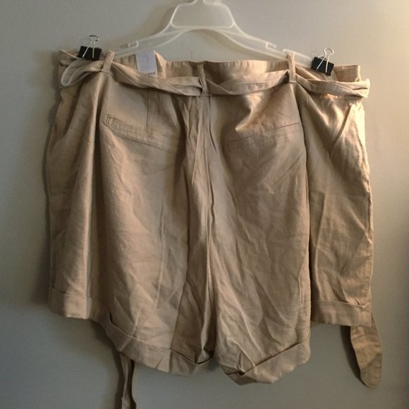 NWT Torrid Beige Linen Self-Tie Shorts - Picture 7 of 8
